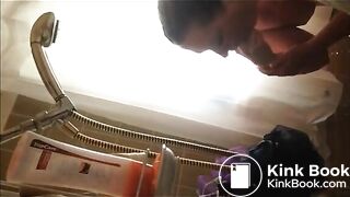 Girl puking in the shower