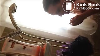 Girl puking in the shower