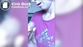 All over her face and shirt