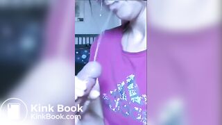 All over her face and shirt