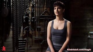 Brunette slave bound in back arch position whipped (Kristen Scott)