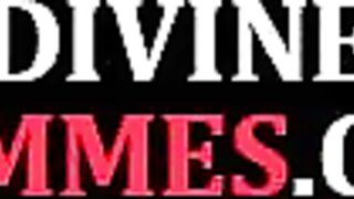 DIVINE BITCHES - Divine BDSM domina in lingerie pegging sub with strapon