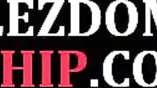 WHIPPED ASS - BDSM busty dyke strapon fucked by rimmed lezdom in lingerie