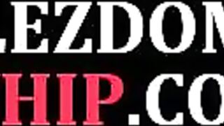 WHIPPED ASS - Submissive lez babe assfucked with strapon in lezdom orgy