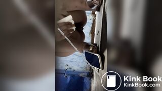 Beautiful women vomiting in the toilet