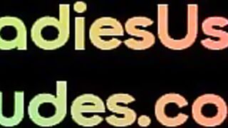 LADIES USE DUDES - Femdom babes whip and fuck male ass in group with strapon
