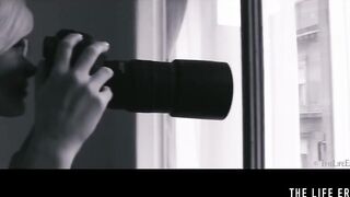 Cute girl explores her kinky side by masturbating in handcuffs