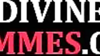DIVINE BITCHES - BDSM MILF domina rides face strapon sub after whipping him