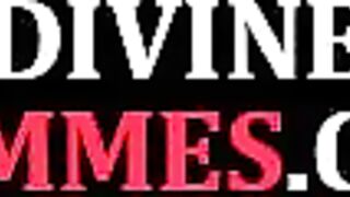 DIVINE BITCHES - Nubian CFNM domina whips blindfolded sub in BDSM pleasure