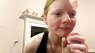 Hairy pussy blonde slut get creampie after hard pounding live at sexycamx