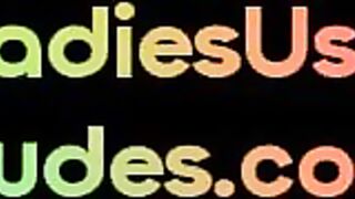 LADIES USE DUDES - Pegging babes fuck perv guy on massage in group action
