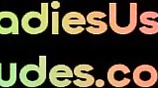 LADIES USE DUDES - Femdoms smashing and spanking guy in group pegging action
