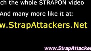 Sexy femdom trio babes use strapons