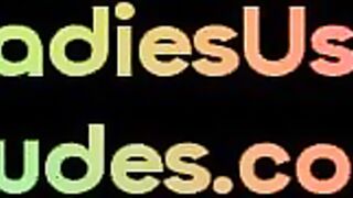 LADIES USE DUDES - Pegging amateur chicks fuck guy in 3some with strapon
