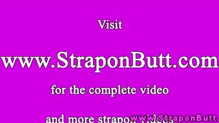 Strapon doms using dildos on guys ass