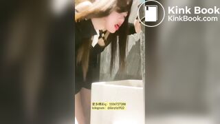 Beautiful college student taking selfies throwing up