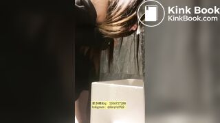 Beautiful college student taking selfies throwing up