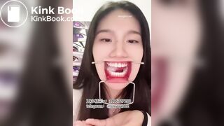 Beautiful college student taking selfies throwing up