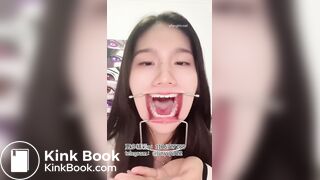 Beautiful college student taking selfies throwing up