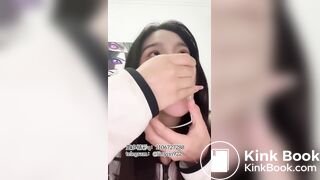 Beautiful college student taking selfies throwing up