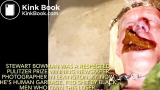 Black Man Feeds Shit to the White Fag He Owns