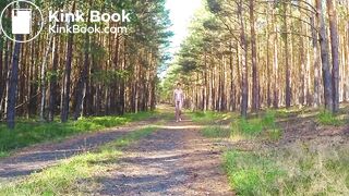 Kinky naked hike in the woods
