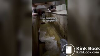 The girl moaned and pooped in the bathroom