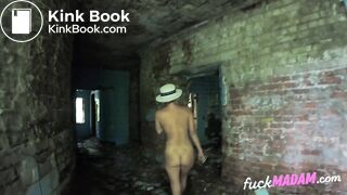 Blonde MILF's Public BDSM Solo in Abandoned Building