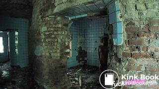 Blonde MILF's Public BDSM Solo in Abandoned Building