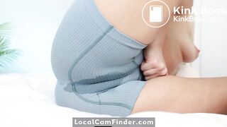 SOAKED SHORTS, ASMR PUSSY FINGERING - ORGASMIC TEEN SOLO