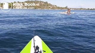 Public Flashing: Butt Plug & Pussy Exposed for Yachts & Fishermen