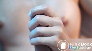 Small-Titted Cutie Gives a Morning Massage and Handjob