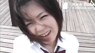 Naughty Japan Schoolgirls - Pooping their knickers outside