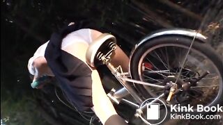 Naughty Japan Schoolgirls - Mas & wet on bike