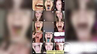 lick gril spit and tongue and vore