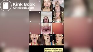 lick gril spit and tongue and vore