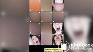 lick gril spit and tongue and vore