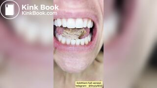 lick gril spit and tongue and vore