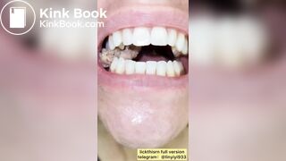 lick gril spit and tongue and vore