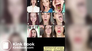 lick gril spit and tongue and vore