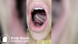 lick gril spit and tongue and vore