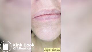 lick gril spit and tongue and vore