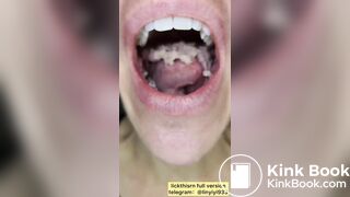 lick gril spit and tongue and vore