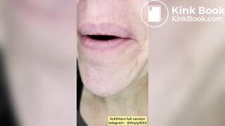 lick gril spit and tongue and vore