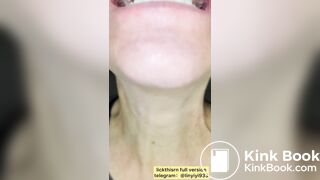 lick gril spit and tongue and vore