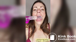 lick gril spit and tongue and vore 2