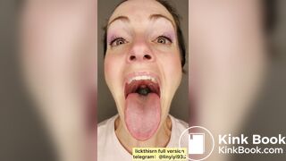 lick gril spit and tongue and vore 3