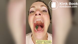 lick gril spit and tongue and vore 3