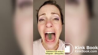 lick gril spit and tongue and vore 3