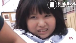 Naughty Japan Schoolgirls - Wet knickers groped in library